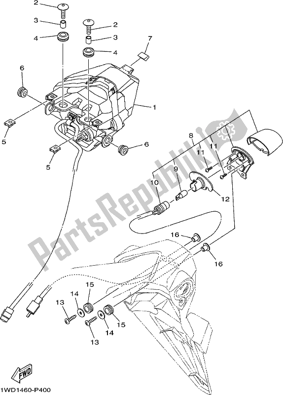 Wszystkie części do ? Wiat? A Tylne Yamaha MT 03 LAM MTN 320 AM 2021