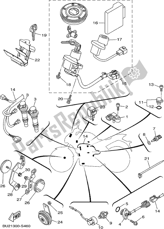 Wszystkie części do Elektryczny 2 Yamaha MT-07 HO 700 2017