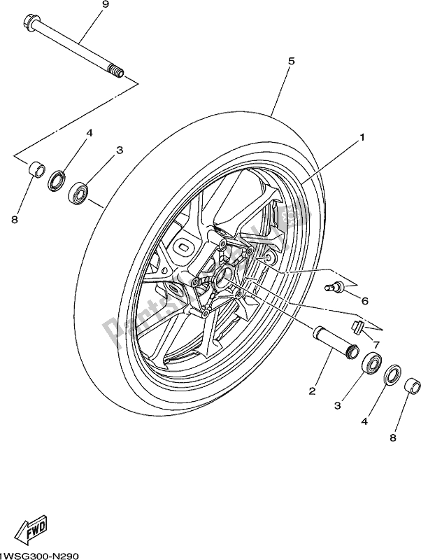 Wszystkie części do Przednie Ko? O Yamaha MT-07 HO 700 2017