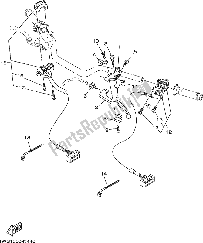 Toutes les pièces pour le Interrupteur Et Levier De Poignée du Yamaha MT-07 HO 700 2017