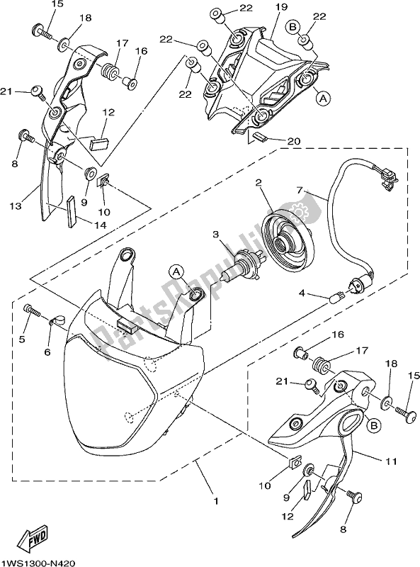 Toutes les pièces pour le Phare du Yamaha MT-07 HO 700 2017