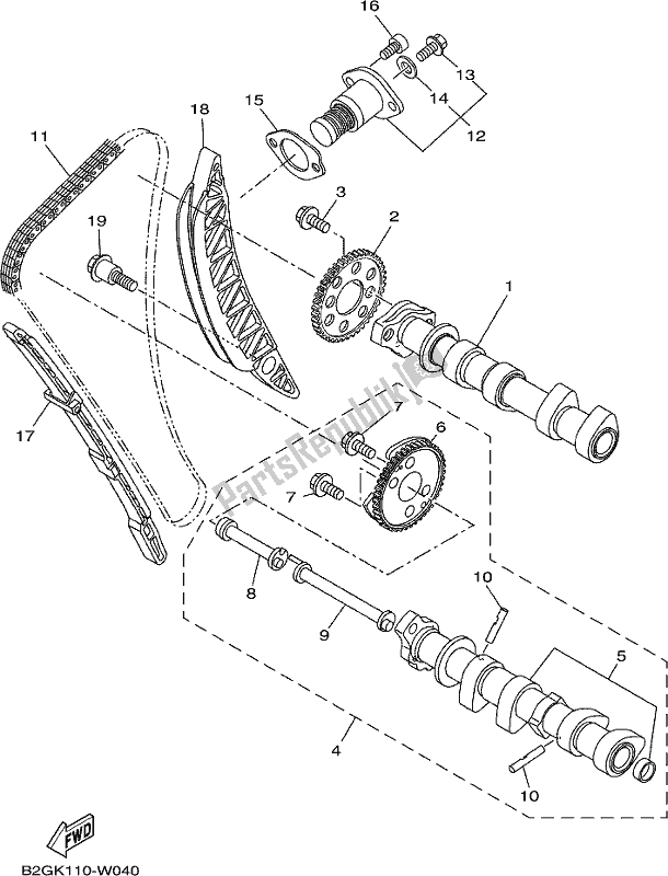 All parts for the Camshaft & Chain of the Yamaha MT-07 Hoam MTN 690 M 2021