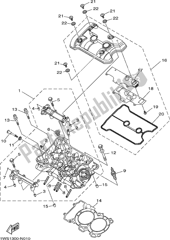 Todas las partes para Cabeza De Cilindro de Yamaha MT-07 Hoam MTN 690 M 2021