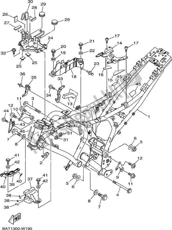 All parts for the Frame of the Yamaha MT-07 Hoam MTN 690 M 2021