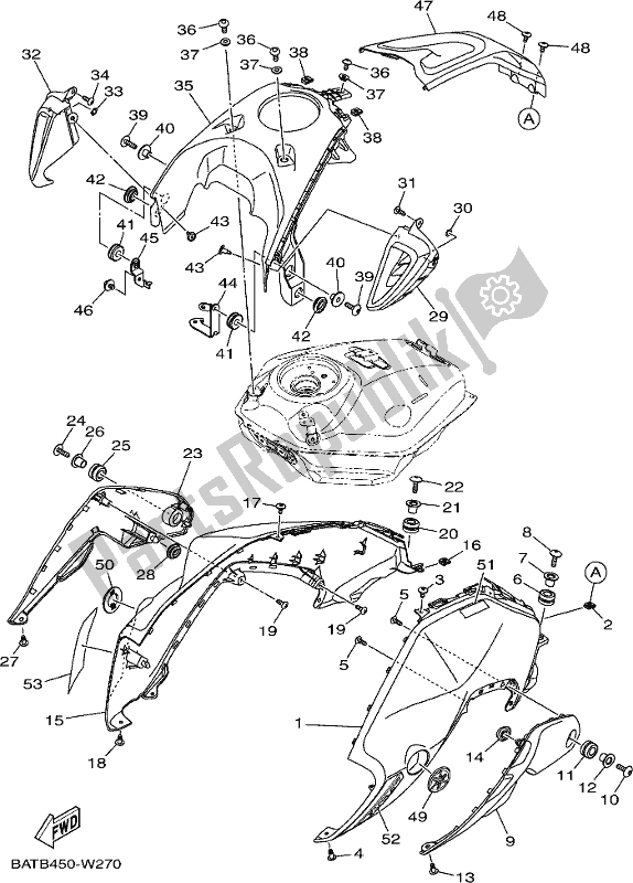 Todas las partes para Tanque De Combustible 2 de Yamaha MT-07 Hoam MTN 690 M 2021