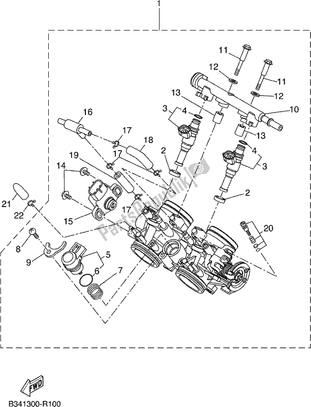 All parts for the Intake 2 of the Yamaha MT-07 Hoam MTN 690 M 2021