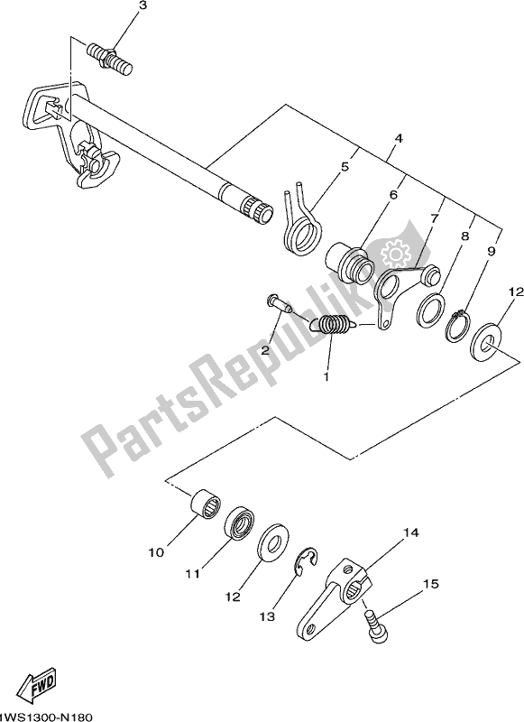 All parts for the Shift Shaft of the Yamaha MT-07 Hoam MTN 690 M 2021