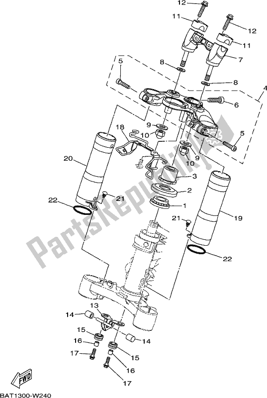 Todas las partes para Direccion de Yamaha MT-07 Hoam MTN 690 M 2021