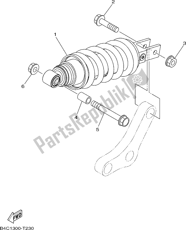 All parts for the Rear Suspension of the Yamaha MT-07 HOJ MTN 690 AJ 2018