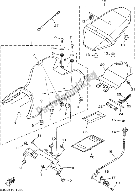 Tutte le parti per il Posto A Sedere del Yamaha MT-07 HOJ MTN 690 AJ 2018