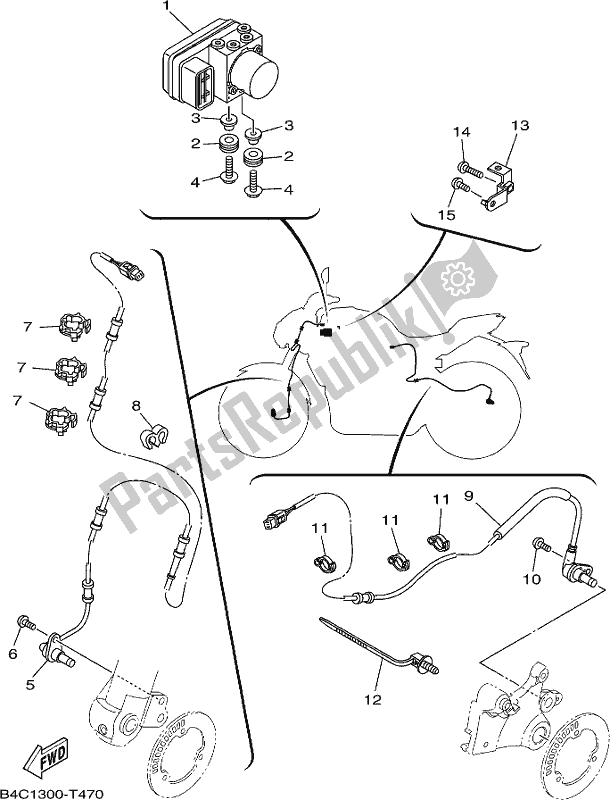 All parts for the Electrical 3 of the Yamaha MT-07 HOJ MTN 690 AJ HO Model NON Lams 2018