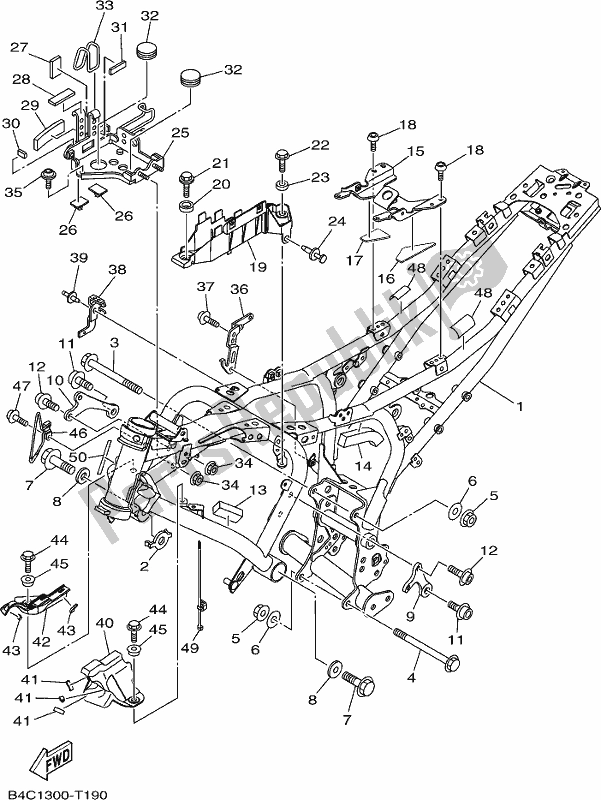 Todas las partes para Marco de Yamaha MT-07 HOJ MTN 690 AJ HO Model NON Lams 2018