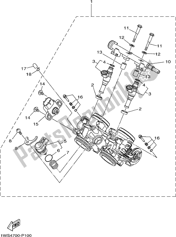 Todas las partes para Ingesta 2 de Yamaha MT-07 HOJ MTN 690 AJ HO Model NON Lams 2018