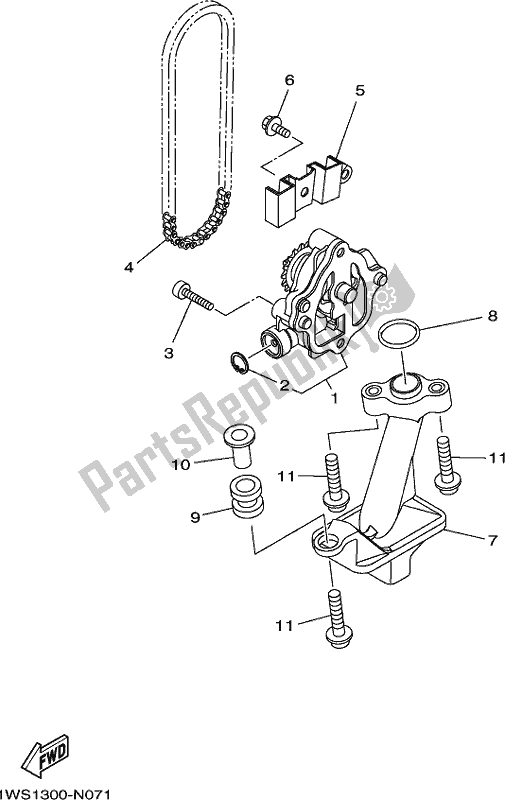 All parts for the Oil Pump of the Yamaha MT-07 HOJ MTN 690 AJ HO Model NON Lams 2018