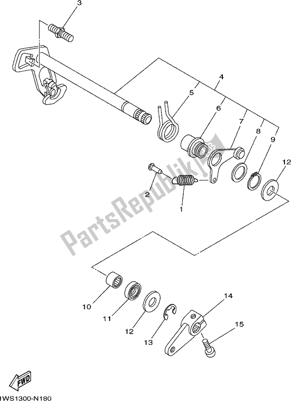 Todas las partes para Eje De Cambio de Yamaha MT-07 HOJ MTN 690 AJ HO Model NON Lams 2018