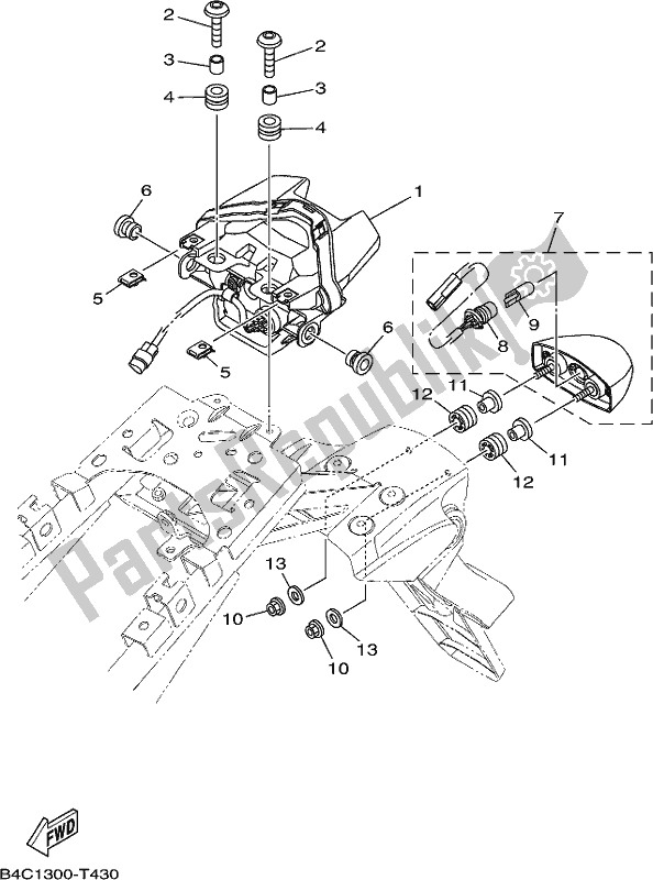 Alle onderdelen voor de Achterlicht van de Yamaha MT-07 HOK MTN 690 AK 2019