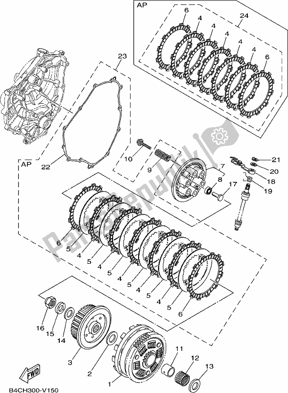 Tutte le parti per il Frizione del Yamaha MT-07 HOL MTN 690 AL 2020