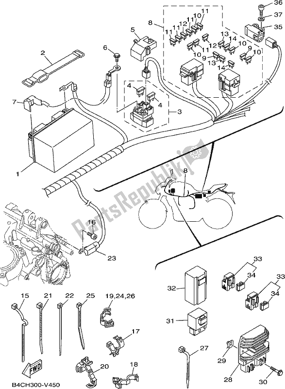 Tutte le parti per il Elettrico 1 del Yamaha MT-07 HOL MTN 690 AL 2020