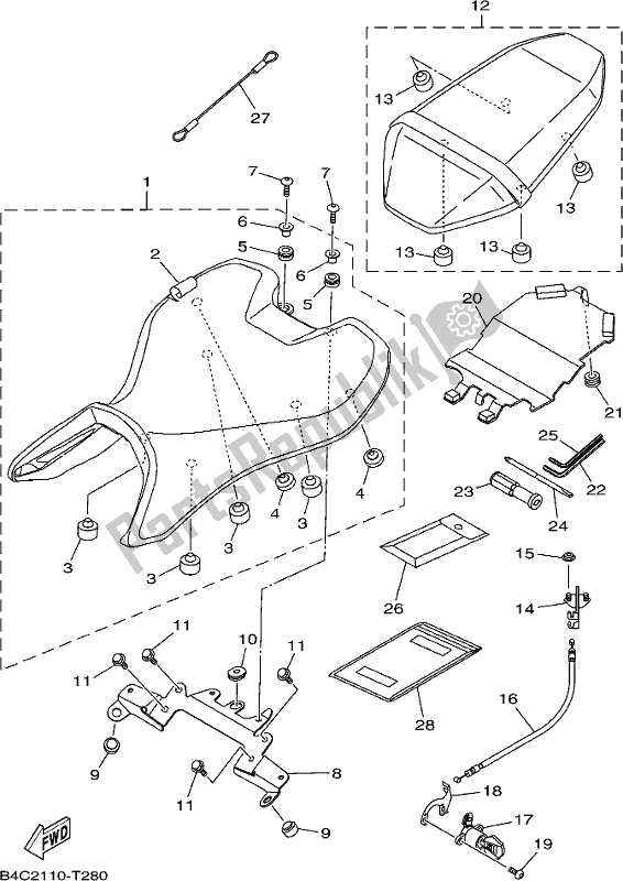 Todas as partes de Assento do Yamaha MT-07 HOL MTN 690 AL 2020