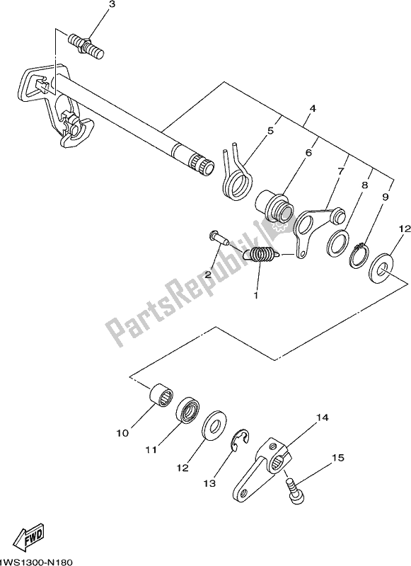 Toutes les pièces pour le Arbre De Changement du Yamaha MT-07 HOL MTN 690 AL 2020