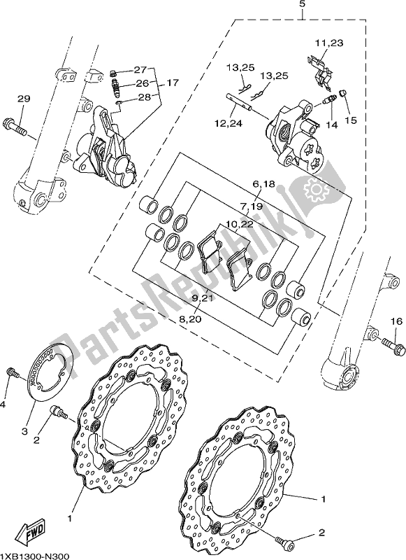 Tutte le parti per il Pinza Freno Anteriore del Yamaha MT-07 LAH Lams AB 700 2017