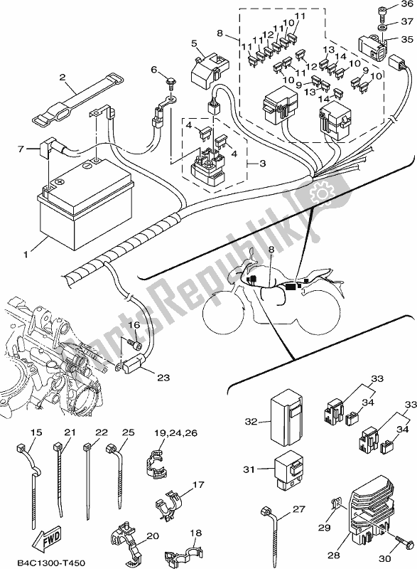 Toutes les pièces pour le électrique 1 du Yamaha MT-07 LAJ Lams ABS MTN 660 AJ 2018