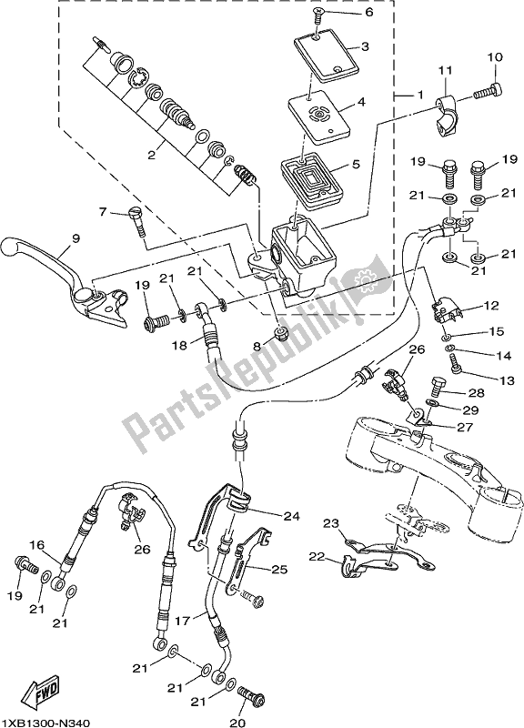 Toutes les pièces pour le Maître-cylindre Avant du Yamaha MT-07 LAJ Lams ABS MTN 660 AJ 2018