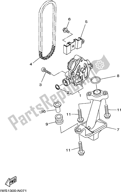 All parts for the Oil Pump of the Yamaha MT-07 LAJ Lams ABS MTN 660 AJ 2018
