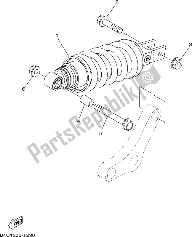 Wszystkie części do Tylne Zawieszenie Yamaha MT-07 LAJ Lams ABS MTN 660 AJ 2018