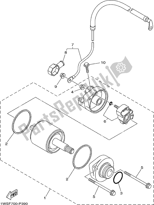 All parts for the Starting Motor of the Yamaha MT-07 LAJ Lams ABS MTN 660 AJ 2018