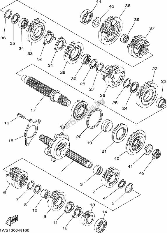 All parts for the Transmission of the Yamaha MT-07 LAJ Lams ABS MTN 660 AJ 2018