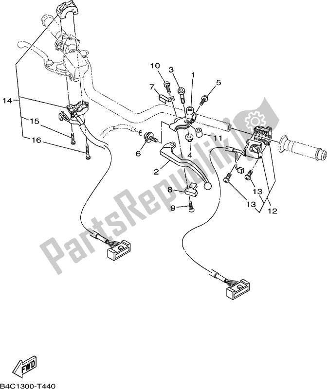 All parts for the Handle Switch & Lever of the Yamaha MT-07 LAK Lams ABS MTN 660 AK 2019