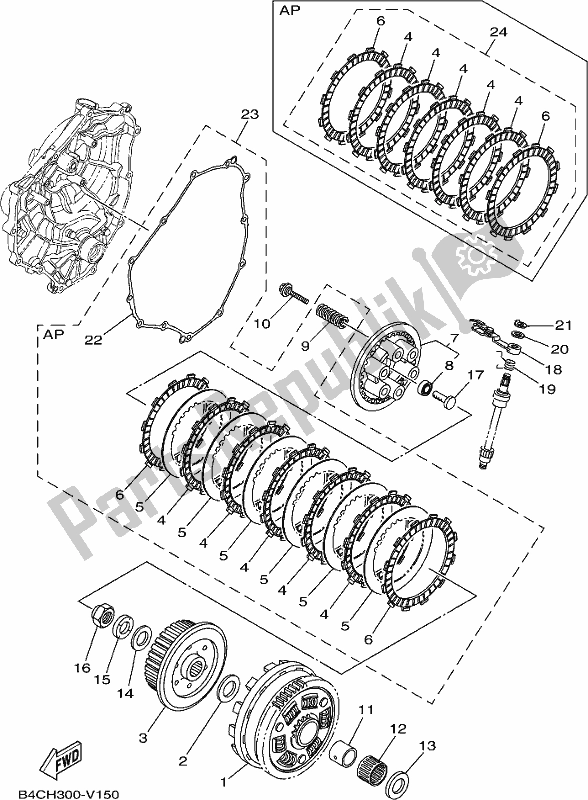 Todas las partes para Embrague de Yamaha MT-07 LAL Lams ABS MTN 660 AL 2020