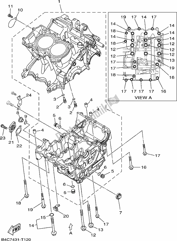 Alle onderdelen voor de Carter van de Yamaha MT-07 LAL Lams ABS MTN 660 AL 2020