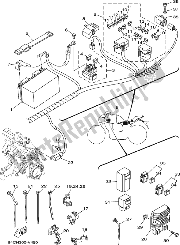 Todas las partes para Eléctrico 1 de Yamaha MT-07 LAL Lams ABS MTN 660 AL 2020