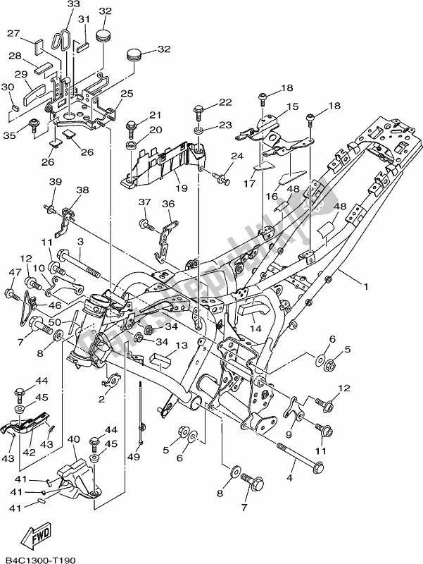 Wszystkie części do Rama Yamaha MT-07 LAL Lams ABS MTN 660 AL 2020