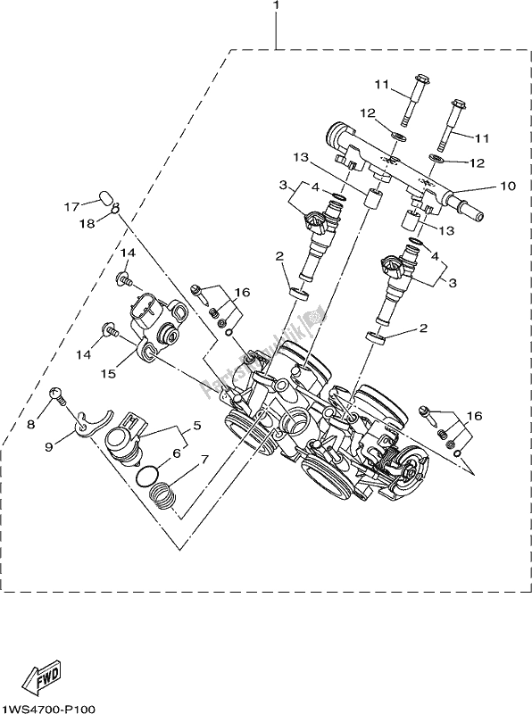 Todas las partes para Ingesta 2 de Yamaha MT-07 LAL Lams ABS MTN 660 AL 2020