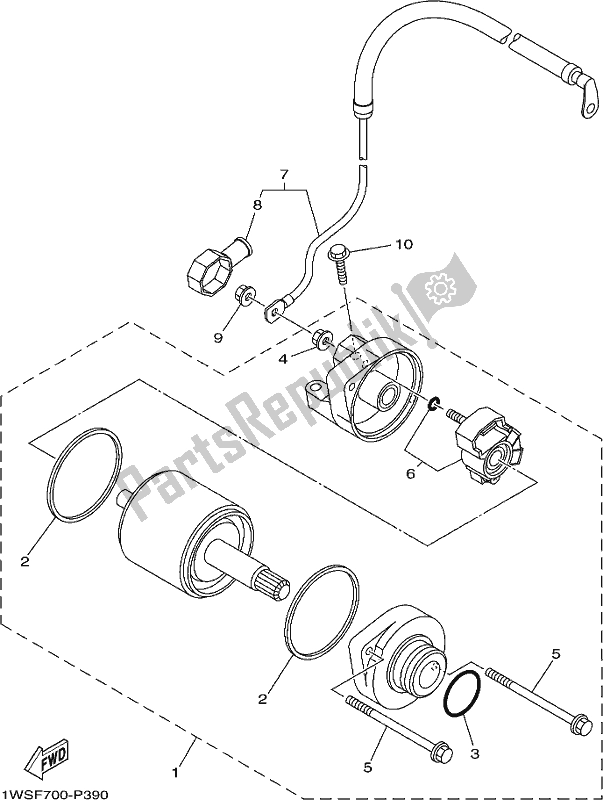 Toutes les pièces pour le Demarreur du Yamaha MT-07 LAL Lams ABS MTN 660 AL 2020