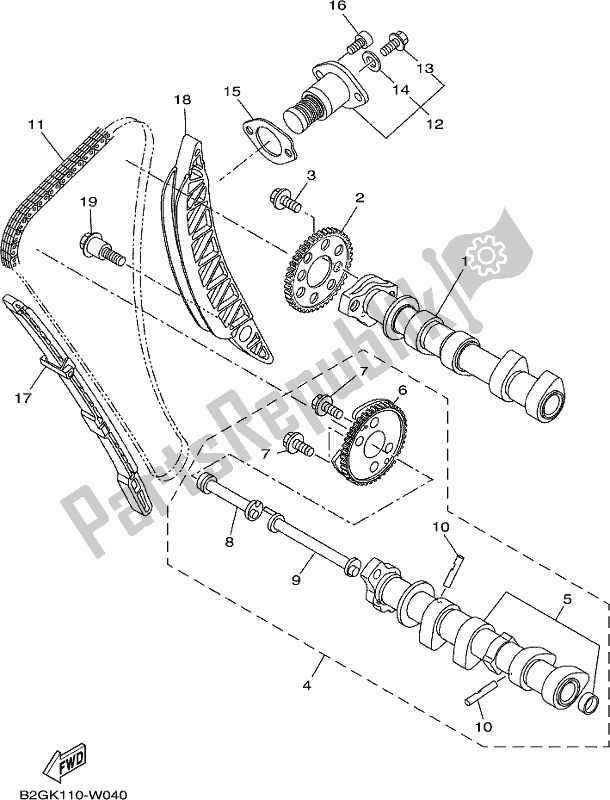 Tutte le parti per il Albero A Camme E Catena del Yamaha MT-07 LAM MTN 660 M 2021