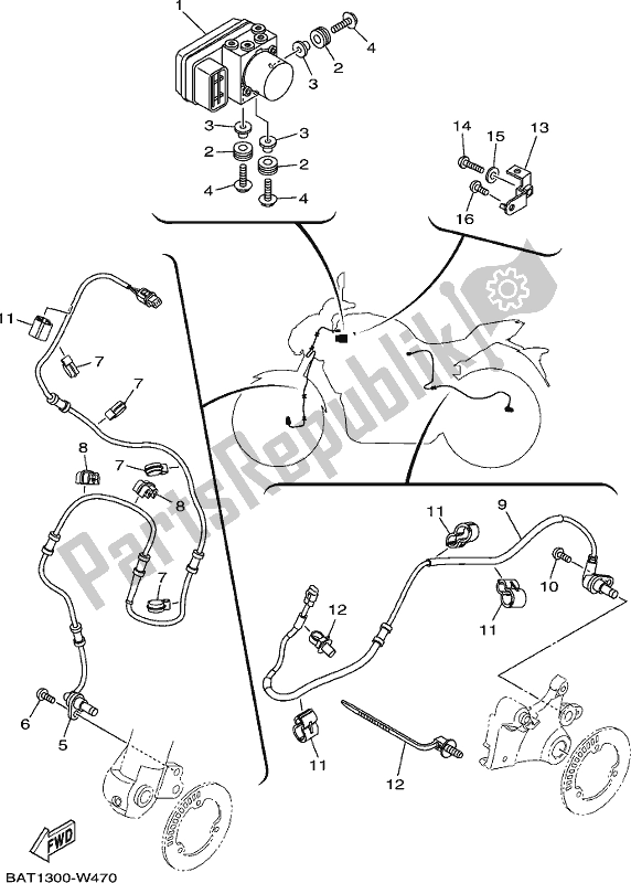 Tutte le parti per il Elettrico 3 del Yamaha MT-07 LAM MTN 660 M 2021