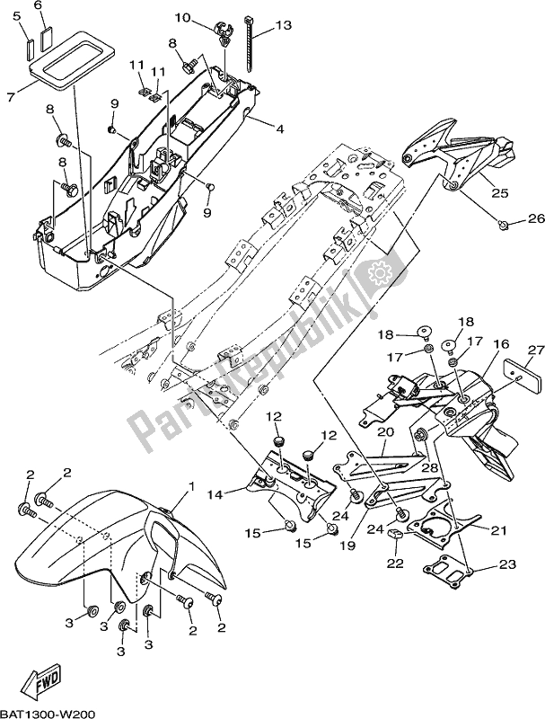 Todas as partes de Pára-choque do Yamaha MT-07 LAM MTN 660 M 2021