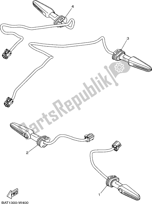 Todas as partes de Luz Intermitente do Yamaha MT-07 LAM MTN 660 M 2021