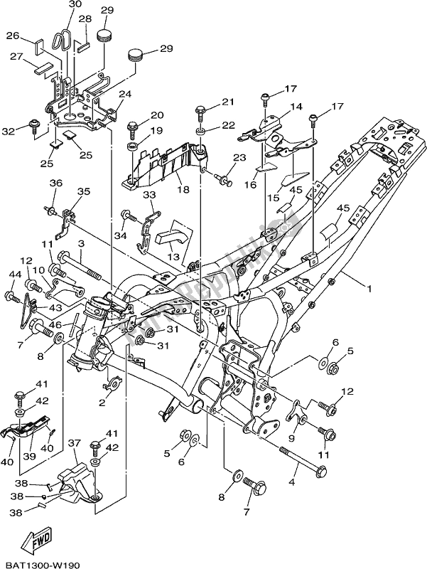 Tutte le parti per il Telaio del Yamaha MT-07 LAM MTN 660 M 2021