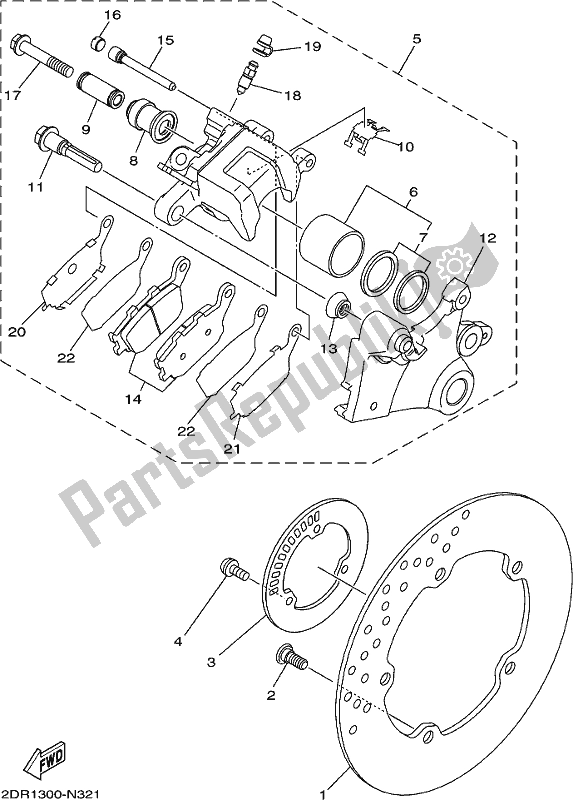 Tutte le parti per il Pinza Freno Posteriore del Yamaha MT-07 LAM MTN 660 M 2021