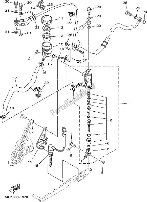 Tutte le parti per il Pompa Freno Posteriore del Yamaha MT-07 LAM MTN 660 M 2021