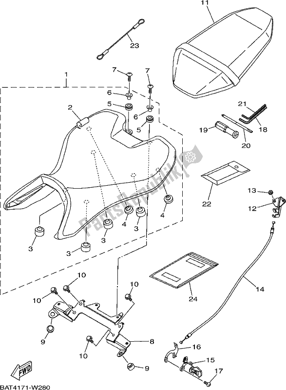 Tutte le parti per il Posto A Sedere del Yamaha MT-07 LAM MTN 660 M 2021