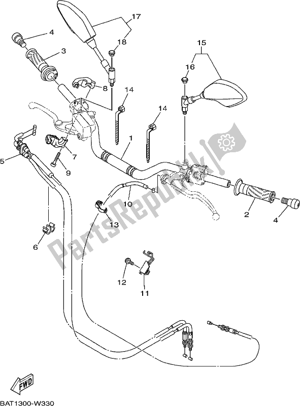 Tutte le parti per il Maniglia E Cavo Dello Sterzo del Yamaha MT-07 LAM MTN 660 M 2021