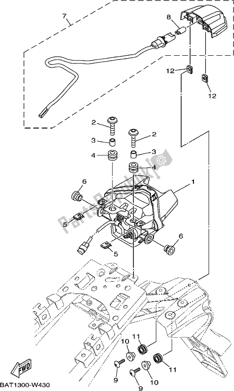 Tutte le parti per il Fanale Posteriore del Yamaha MT-07 LAM MTN 660 M 2021