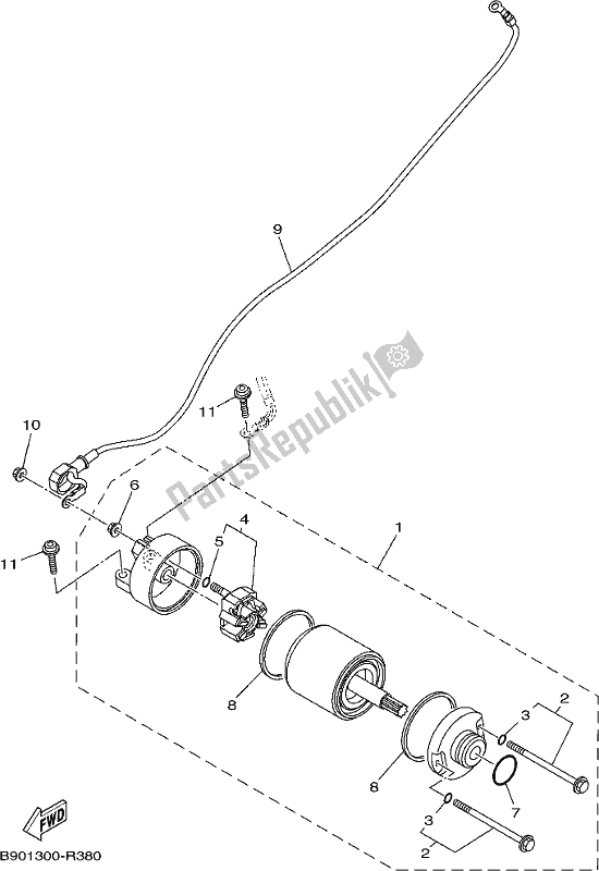 Todas las partes para Motor De Arranque de Yamaha MT 09 Aaspl MTN 850 DL 2020