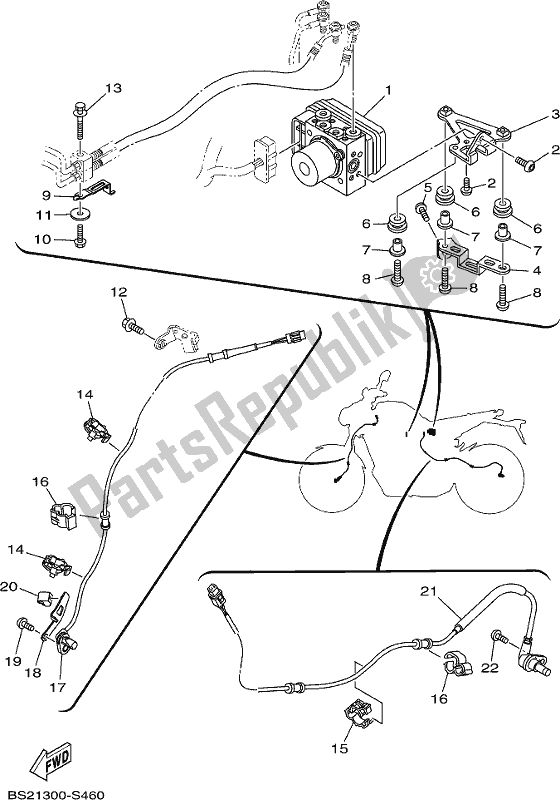 Wszystkie części do Elektryczny 3 Yamaha MT 09 AH MTN 850-AH 2017